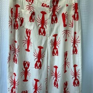 Lobster Print Off White Pants